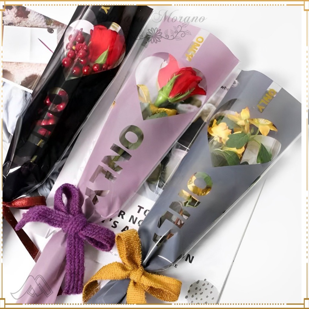 

50 Pcs Flower Wrapping Single Rose Wrapping Plastik Buket Bunga Cellophane