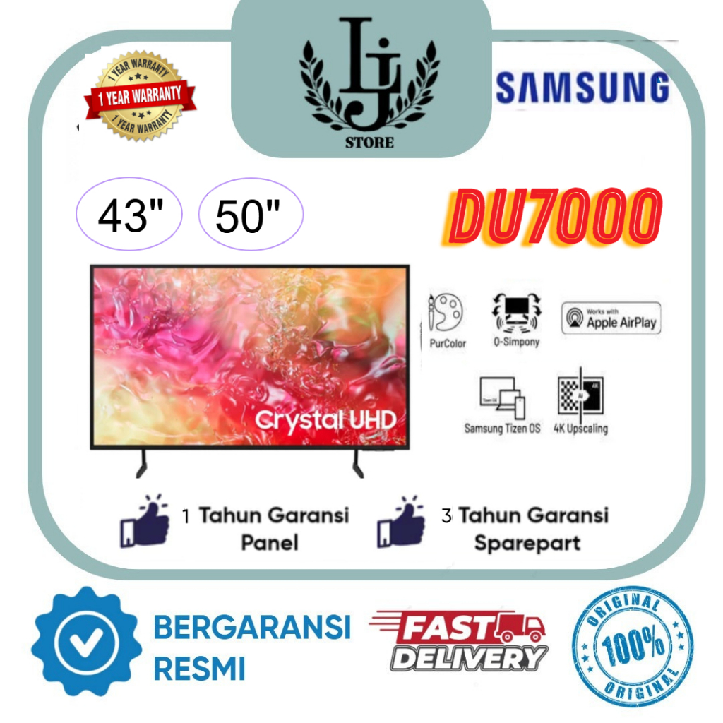 TV LED Samsung 43DU7000 / 50DU7000 LED Samsung 43Inch Android TV Samsung Crystal UHD 4K