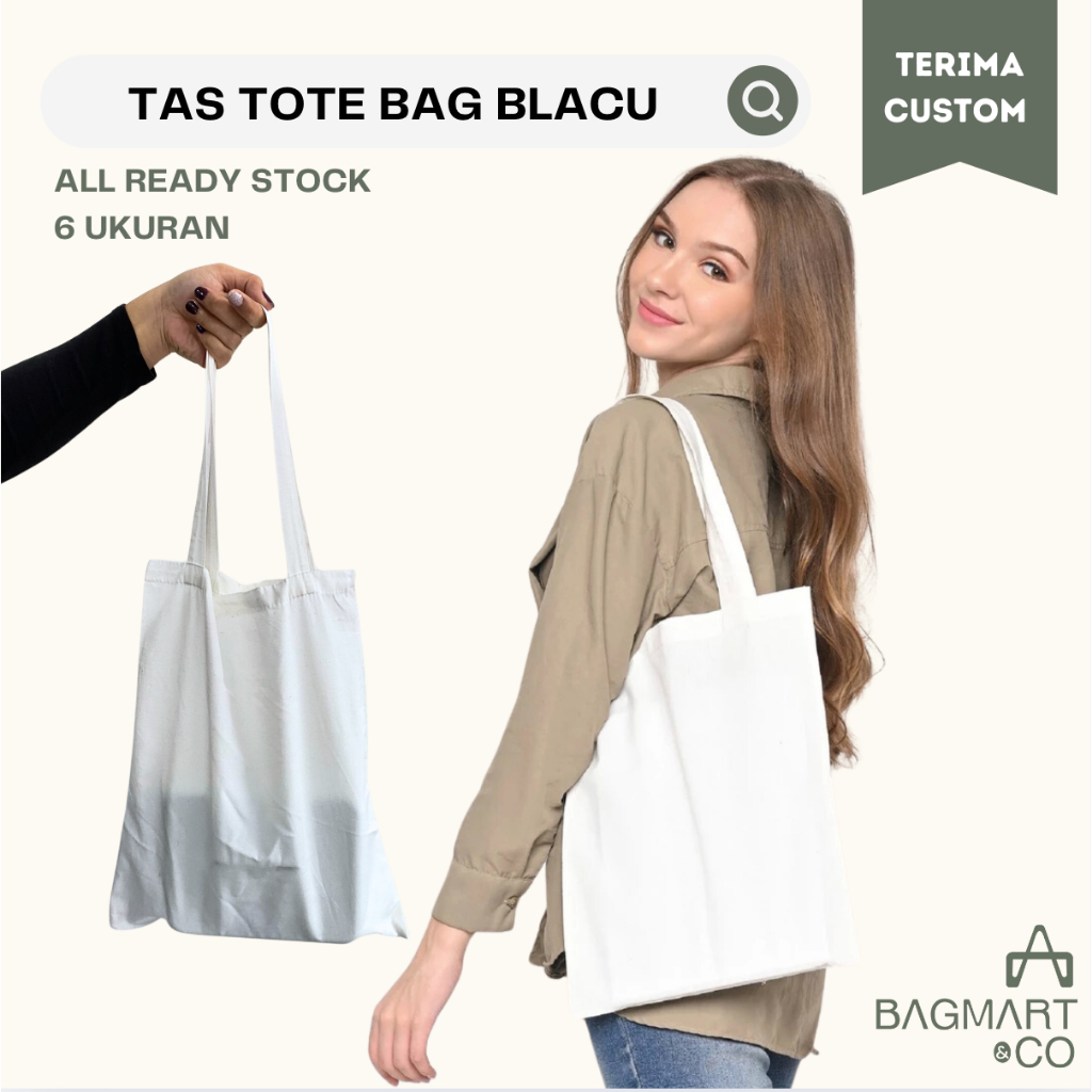 

Tas Blacu Putih Premium Ecoprint Polos Tote Bag Melukis Mewarnai Shopping Bag Belanja Souvenir