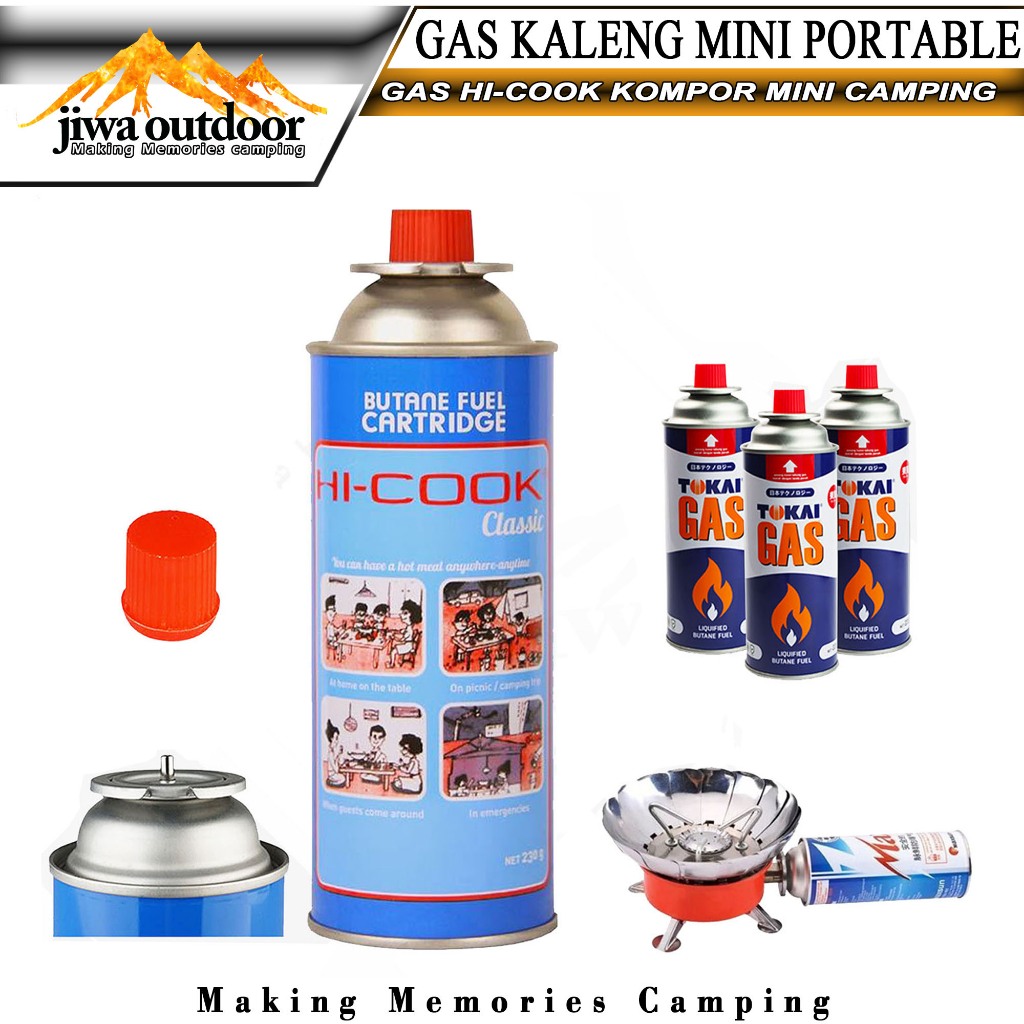 gas mini portable tabung gas mini merek campur 230Gr isi ulang gas kompor mini camping outdoor