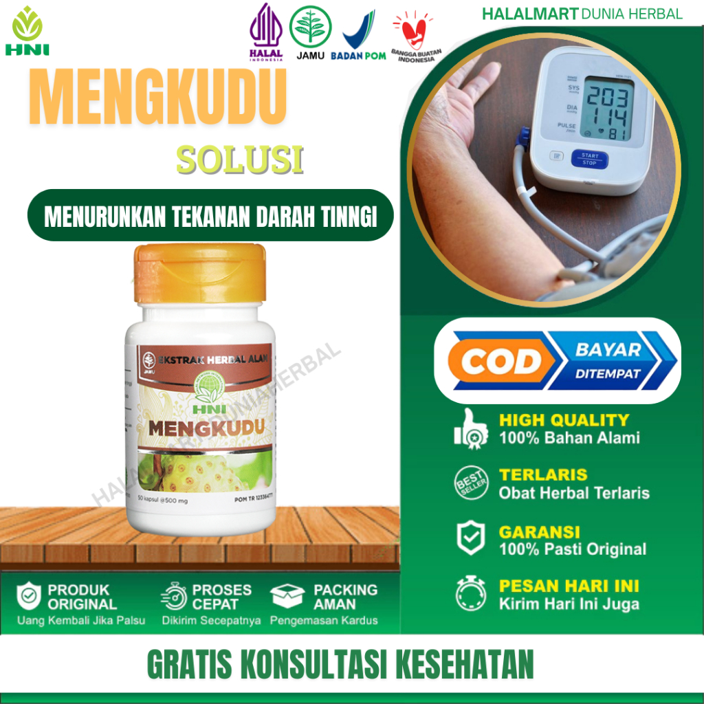 

MENGKUDU KAPSUL Menurunkan Tekanan Darah Melancarkan Sirkulasi Aliran Darah Memperlambat Penuaan Mencegah Stres Memelihara Fungsi Ginjal Original Terlaris
