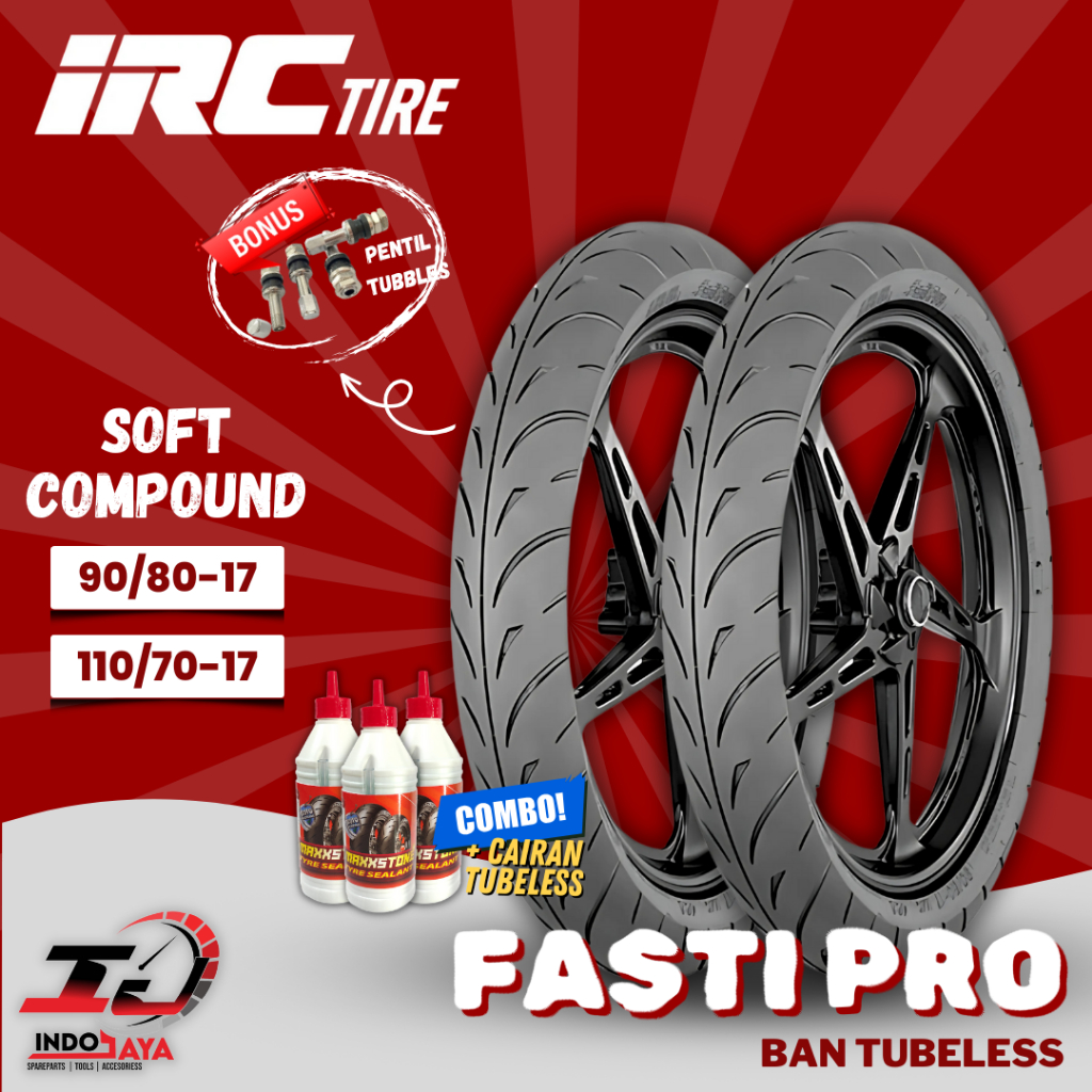 [READY COD] BAN LUAR IRC TUBELESS SOFT COMPOUND FASTI PRO (90/80-17 - 110/70-17) BAN BEBEK UNDERBONE
