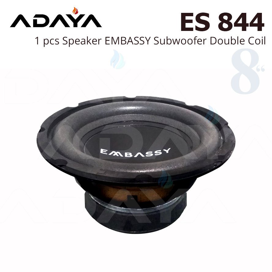 Subwoofer Embassy 8 inch Speaker Double Coil ES 844 Audio Bass Mobil