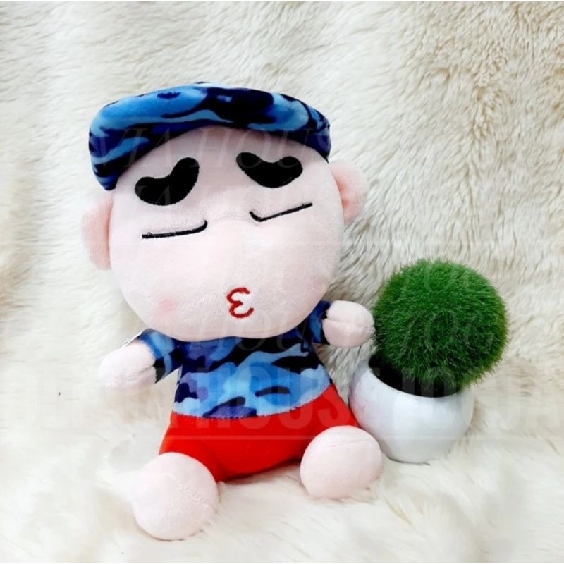 Boneka Shinchan Baju Tentara Biru Gantungan Boneka Shinchan Boneka Shinchan Shinnosuke