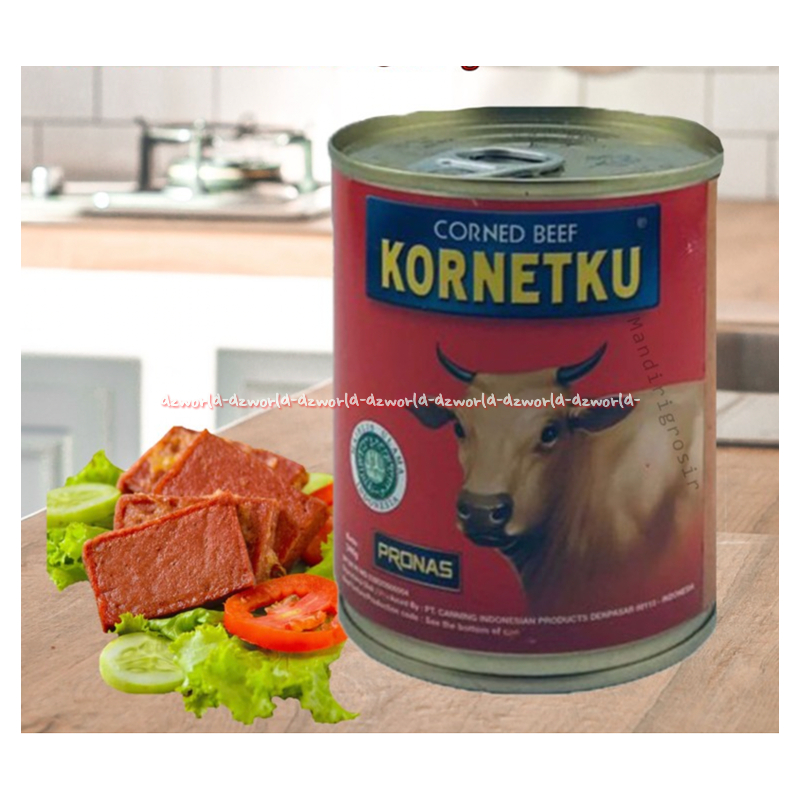 

Kornetku 340gr Corned Beef Combination Daging Sapi Kornet Kemasan Kaleng Instan Kornet Ku