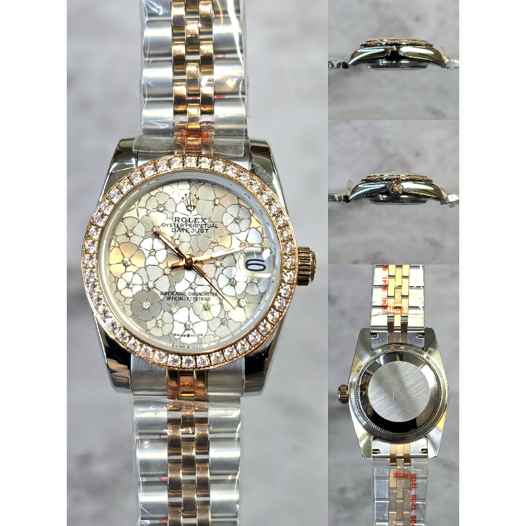 JAM TANGAN WANITA ROLEX DATEJUST DIAL FLORAL AUTOMATIC 31MM SUPER QUALITY