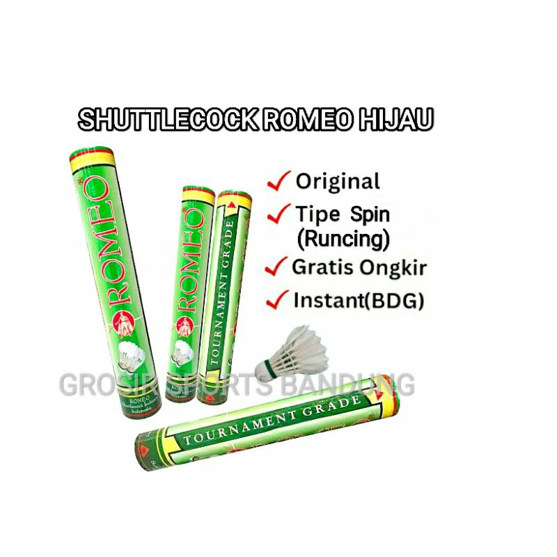 KOK / SHUTTLECOCK BADMINTON ROMEO HIJAU 100% ORIGINAL