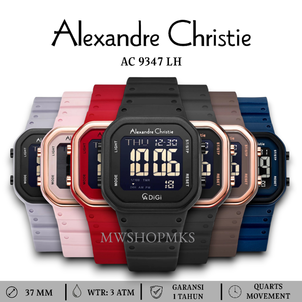 Jam Wanita Digital Alexandre Christie AC9347 AC 9347 Original Garansi Resmi Alexander Christie