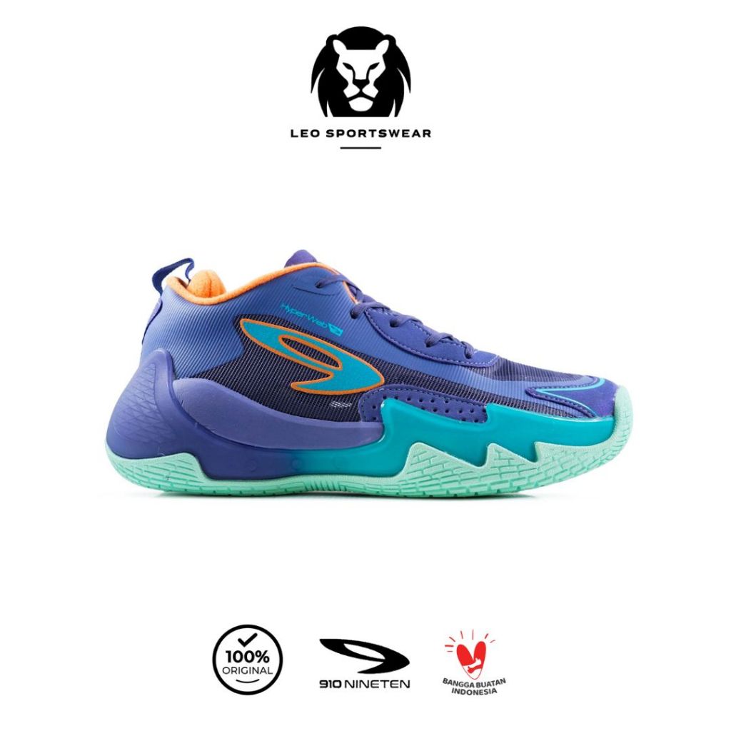 910 Nineten Nakami Flow Sepatu Training - Ungu/Biru-MD/Jingga