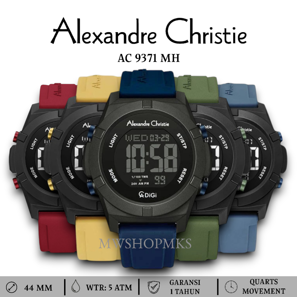Jam Pria Digital Alexandre Christie AC9371 AC 9371 ORIGINAL Alexander Christie Garansi Resmi