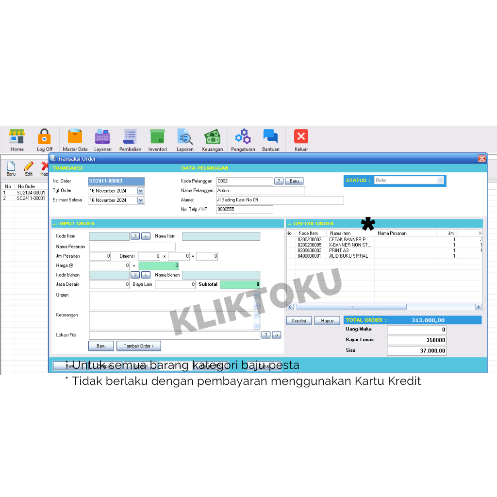 Software Kasir Usaha Percetakan / Printing Original 100% Tanpa Langganan