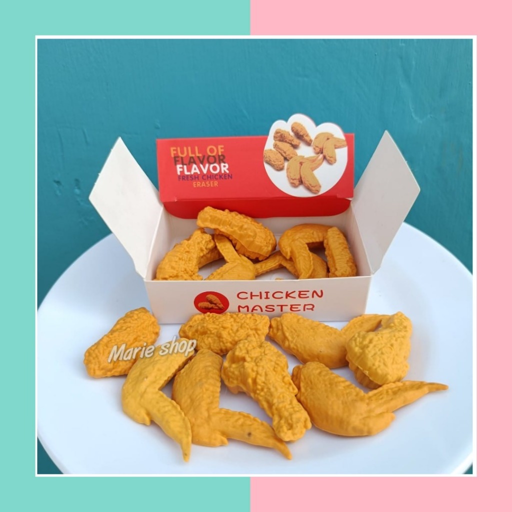 

PENGHAPUS FRIED CHICKEN ISI 8PCS 2201 - PENGHAPUS PENSIL BENTUK AYAM GORENG FANCY LUCU - ERASER FRIED CHICKEN