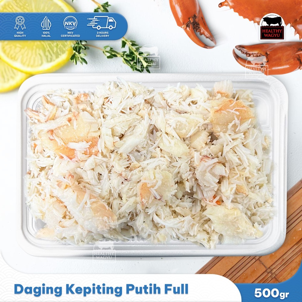 

Daging Kepiting Putih Full Kupas Tanpa Cangkang Premium Quality Healthy Wagyu 500gr