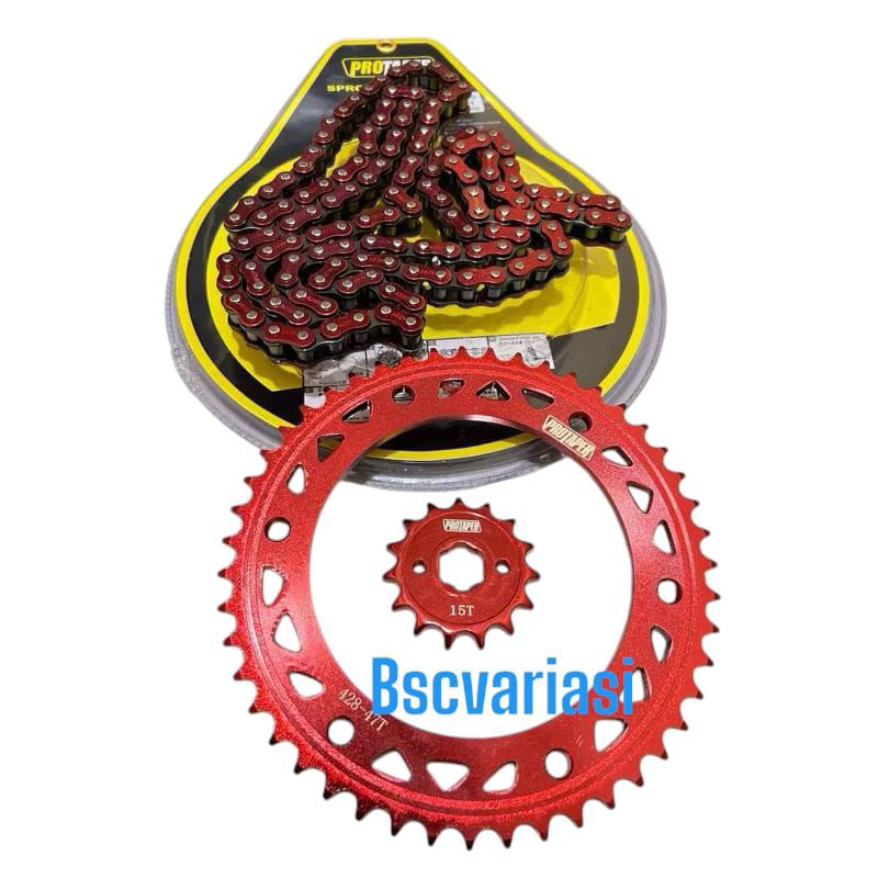 Gear set protaper Crf 150 428H Uk. 47, 48, 52-15T Gear set depan belakang dan rantai