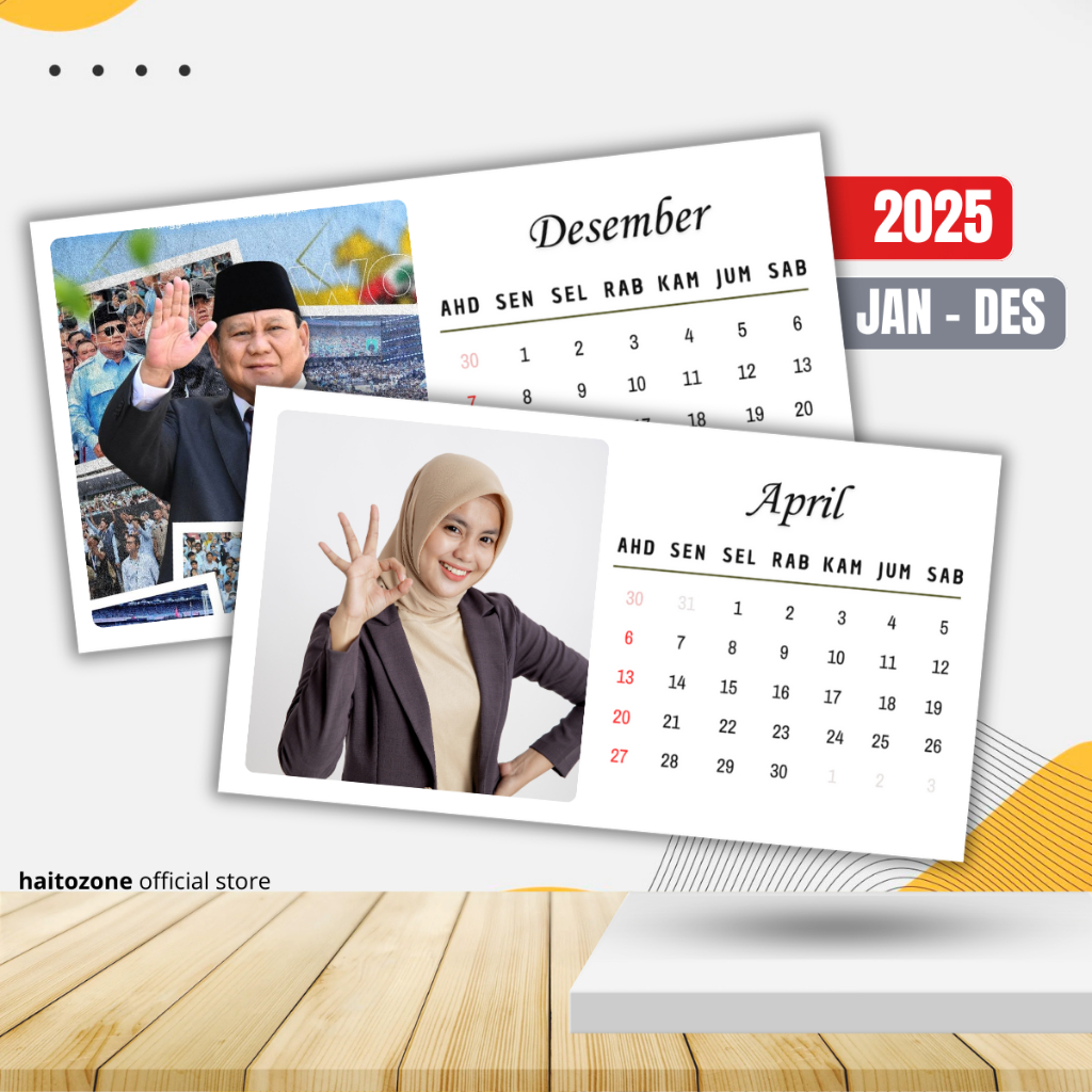 

hadiah custom foto kalender tahun baru lengkap murah berkualitas glossy