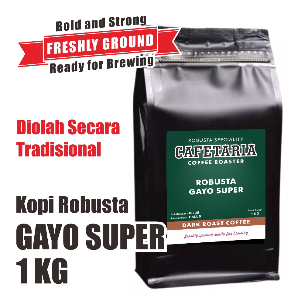 

Hemat 3 Belanja CAFETARIA Kopi Robusta Aceh Gayo Super 1 Kg Fresh Roasted