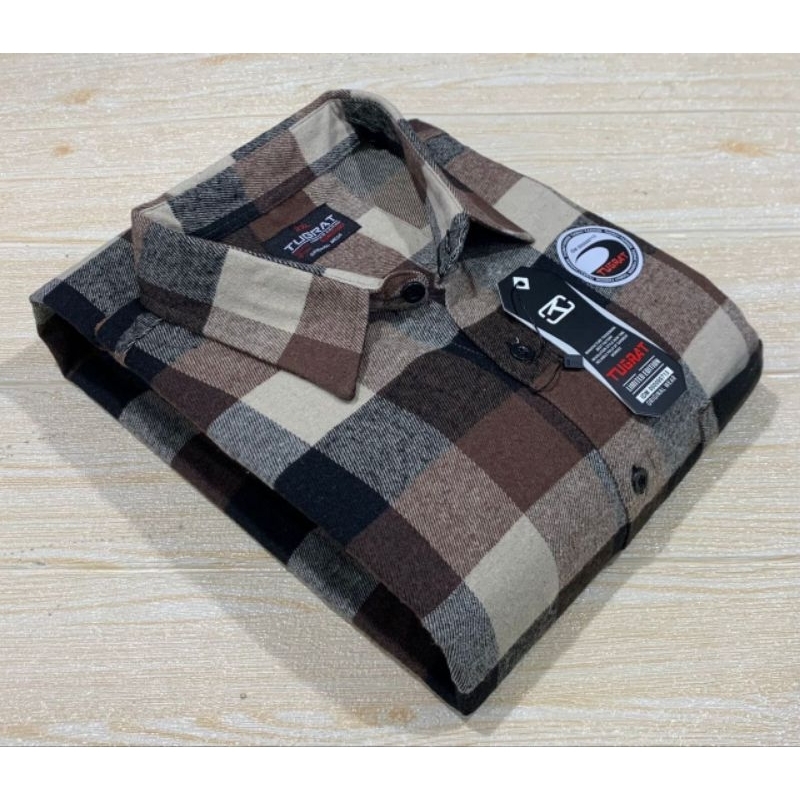 Kemeja flanel tqngan pendek jumbo XXL -XXXXL