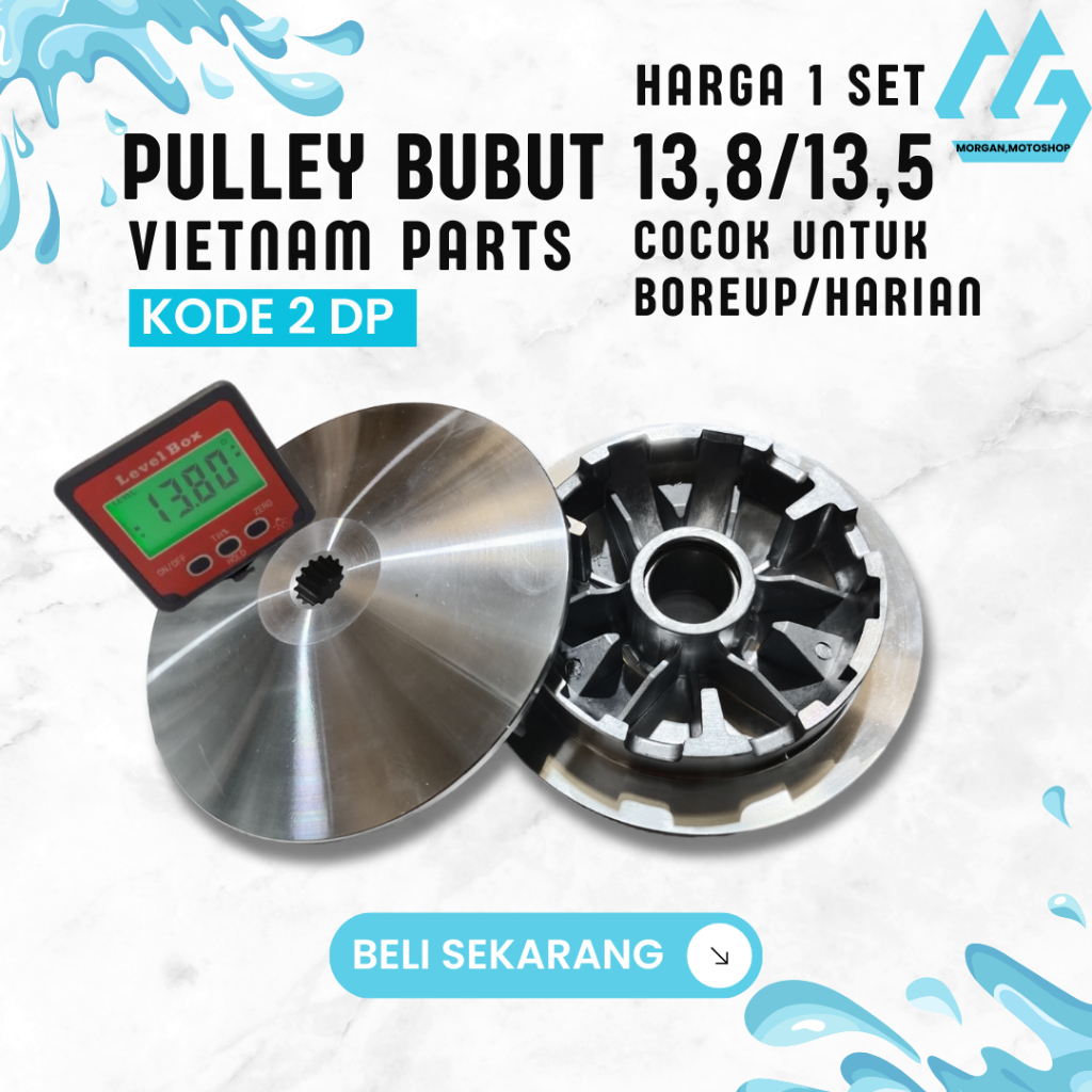 RUMAH + KIPAS PULLEY NMAX PULLEY CUSTOM AEROX RACING BUBUT YAMAHA LEXI  PULLEY BUBUT 2DP 13.8 AEROX