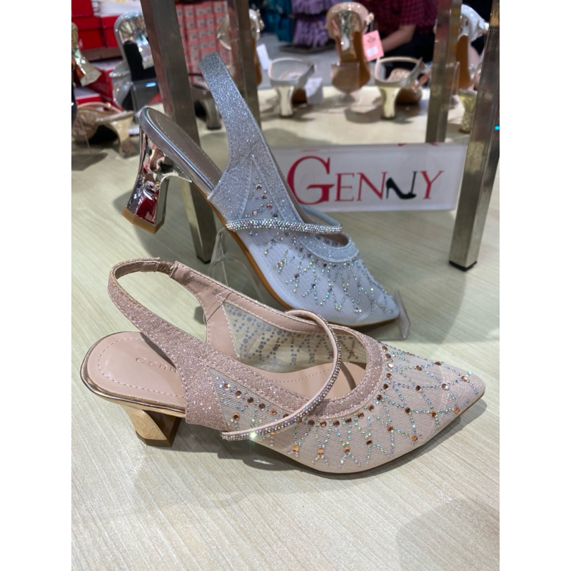 genny shoes-new arrival slop pesta bling promo tali belakang slip on import 36-40