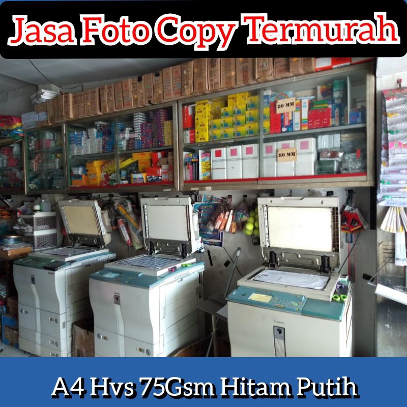 

Jasa Foto Copy Minimal Order 10 Lembar Ukuran A4 75Gsm Hitam Putih
