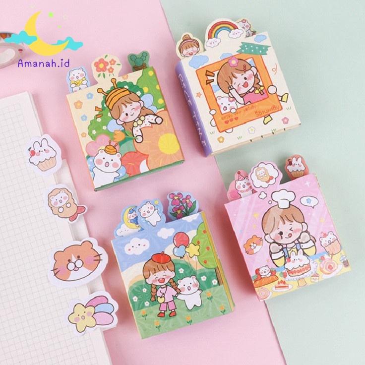 

Murah Istimewa AMANAHID Sticky Notes 1 Set Karakter Cute Pembatas Buku super Lucu notes sticky Sticky Notes