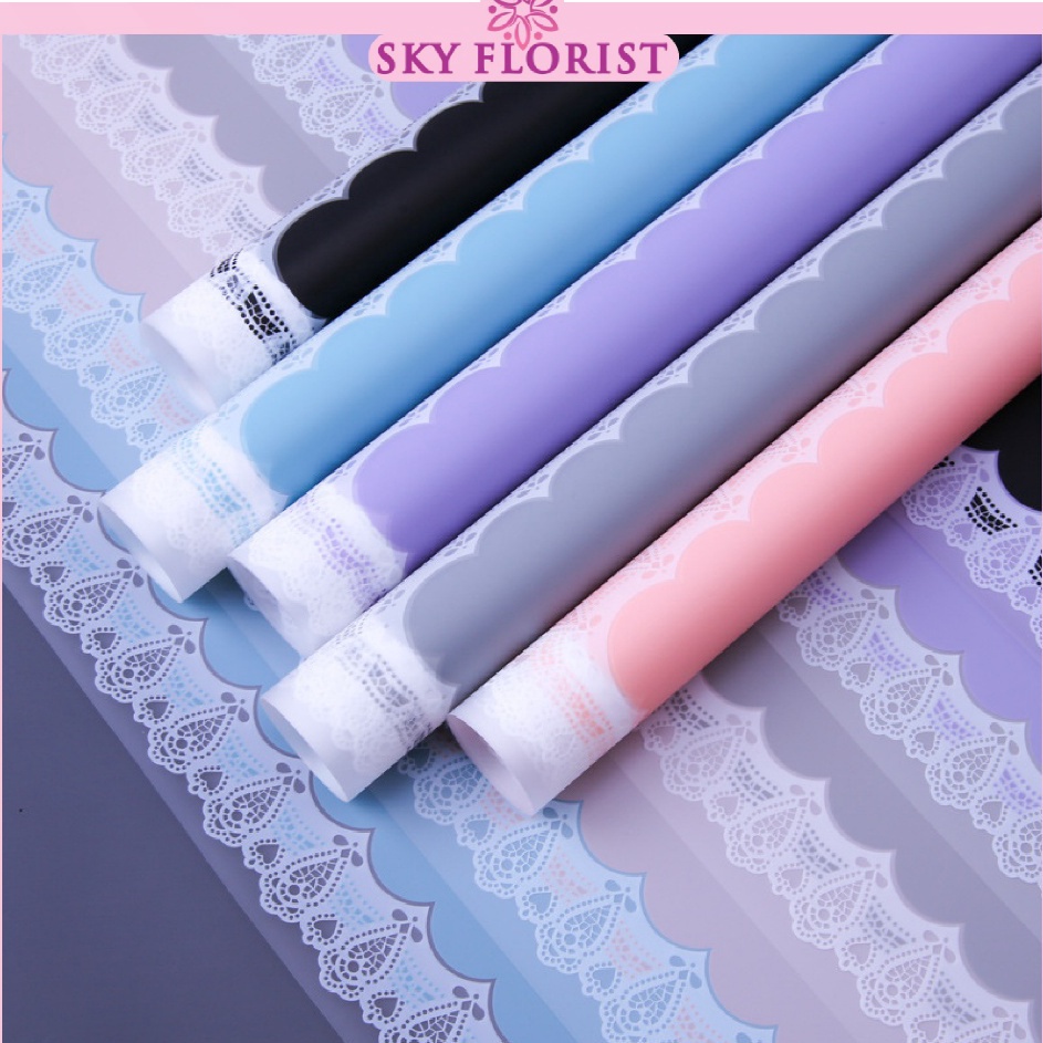 

Kejutan Populer 2 LEMBAR Kertas Buket Bunga Motif Renda Lace Border Cellophane Flower Wrapping Paper KB6175