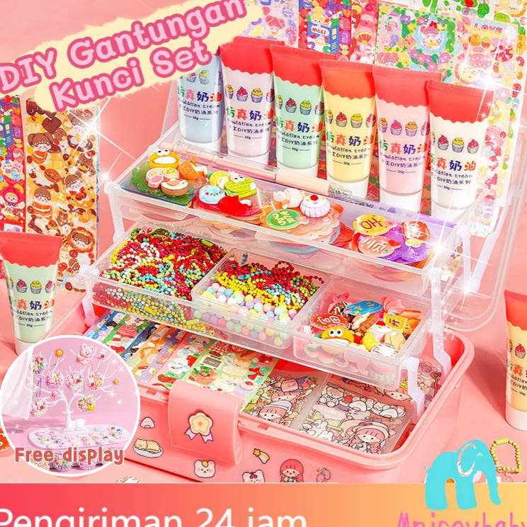 Paket Laris  CODFree DisplayDIY Guka Set Gantungan Kunci Akrilik Set Guka DIY Keychain Set Stiker Gu