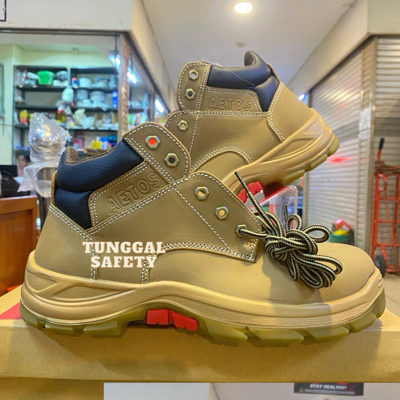 Sepatu Safety Aetos Mercury Wheat / Shoes Aetos Mercury Wheat Kulit Asli 100 % Berkualitas Original 