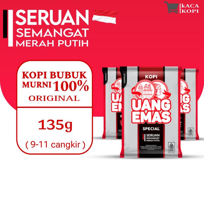 

Kopi Bubuk Kemasan Kecil Uang Emas Special 135g