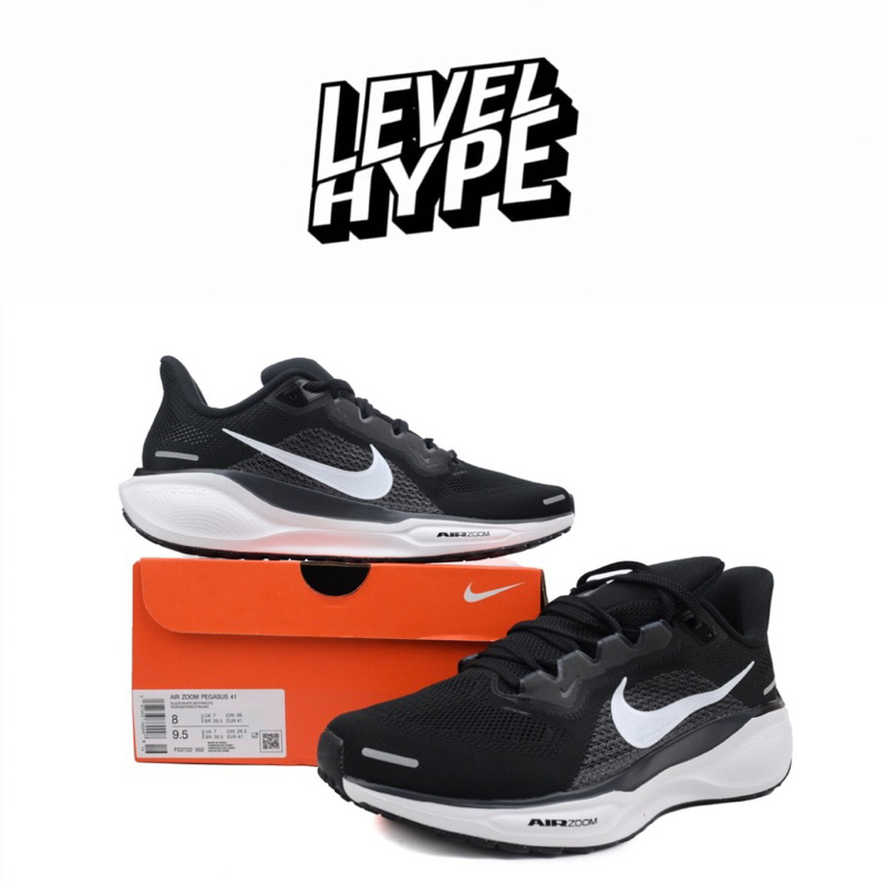 Sepatu Nike Air Zoom Pegasus 41 Black White Sneakers Authentic