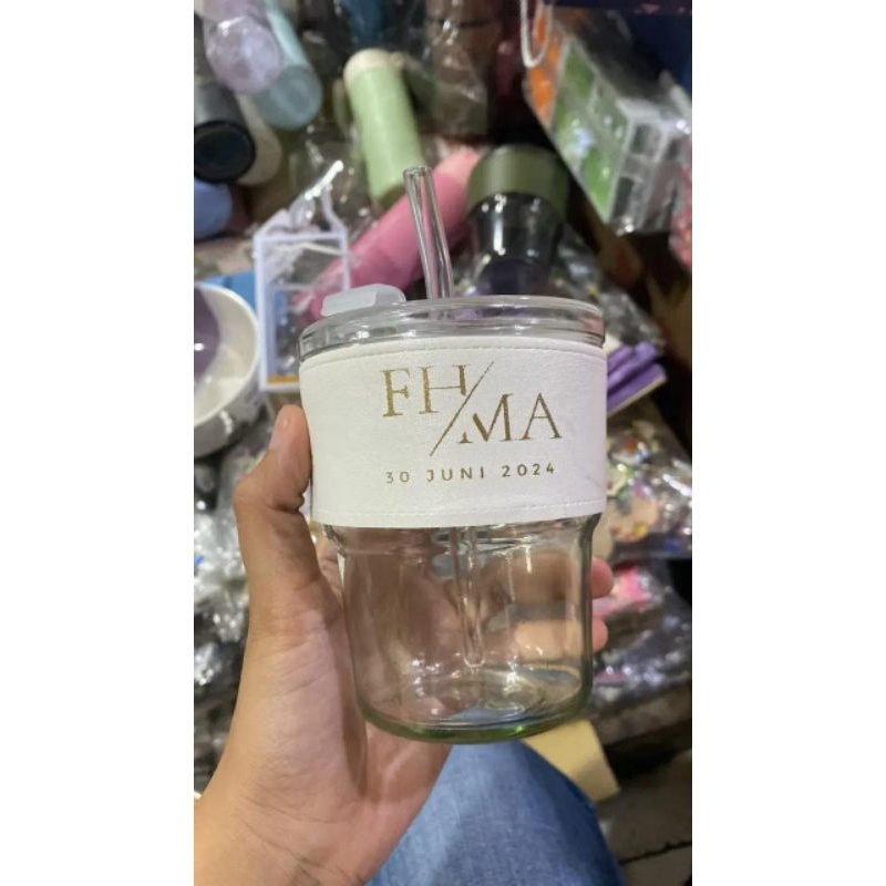 Souvenir Gelas Aesthetic sablon nama