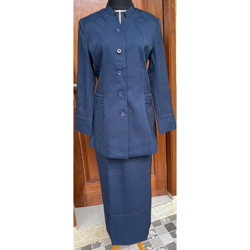 Setelan Blazer wanita Biru dongker || Blazer guru || seragam guru jumbo