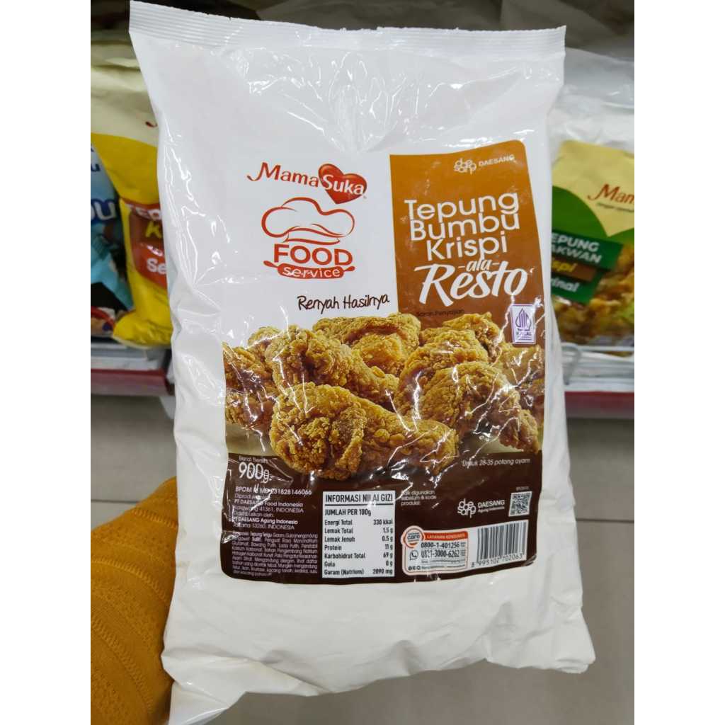 

Mamasuka Tepung Bumbu Krispi Ala Resto 900g / Tepung Bumbu Krispi Mamasuka / Mamasuka Tepung Bumbu Krispi / Renyah Hasilnya