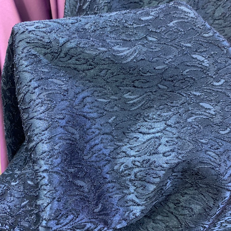 kain jacqguard silk emboss - kain jacqguard silk - kain jacqguard premium - WARNA NAVY