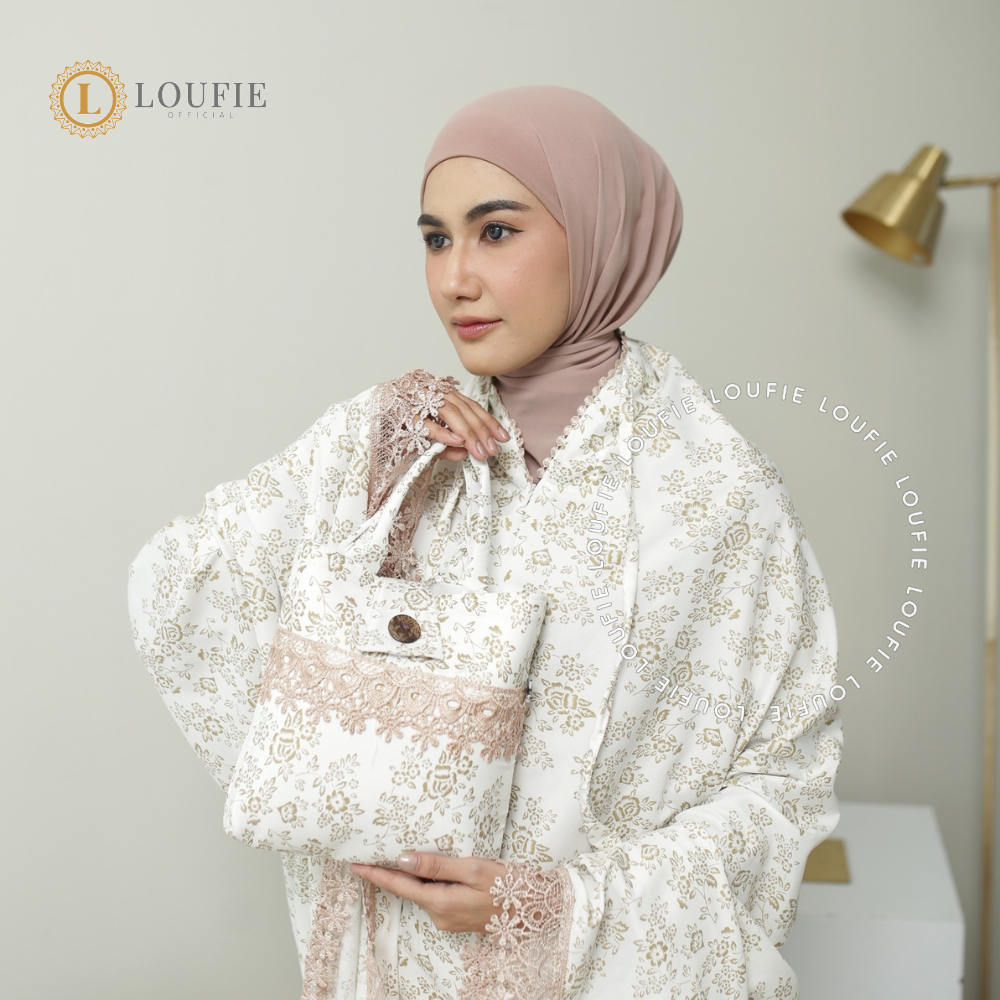 LOUFIE - Mukena Dewasa Katun Mikro Foil Motif Khalisa