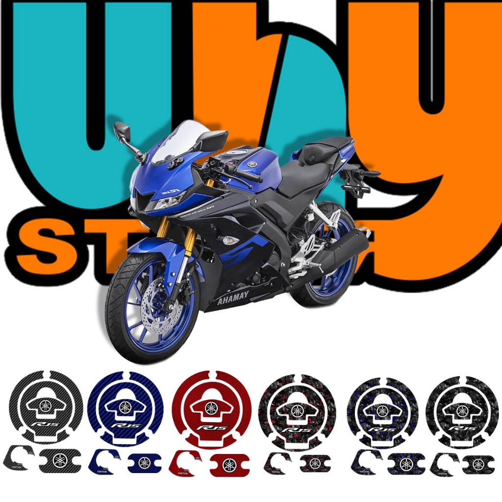 emblem timbul tutup tank MOTOR YAMAHA r15 v3 stiker tanki R15V3 Carbon Forged kualitas terbaik termu