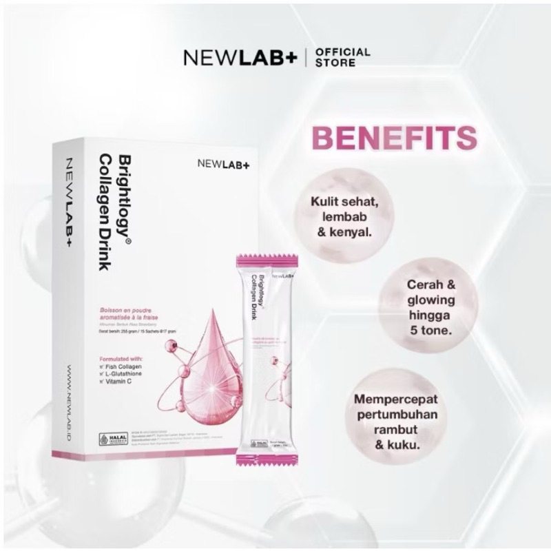 NEWLAB brightlogy collagen Drink / premium collagen tea drink - teh detox / teh pelangsing / minuman