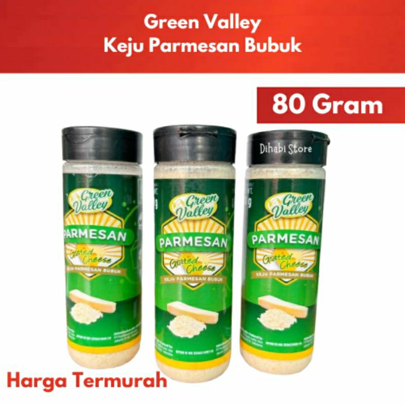 

Green Valley Grated Parmesan Cheese 80 Gram / Keju Permesan Bubuk Powder Baking