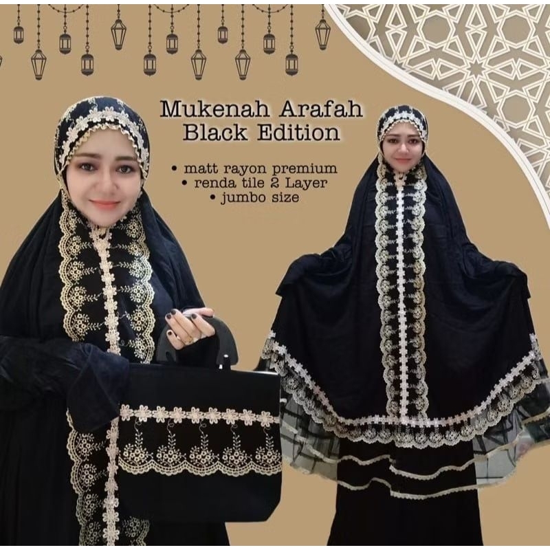 Mukena potongan berlengan rayon JUMBO Mukena arafah Mukena haji Mukena setelan berlengan bahan rayon