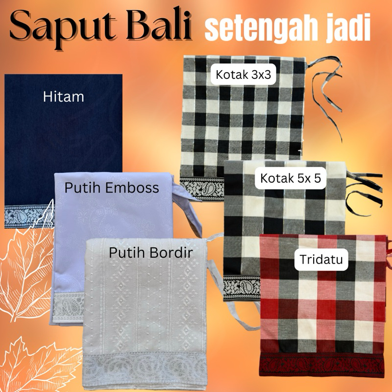 RB Saput Bali Poleng Putih Hitam