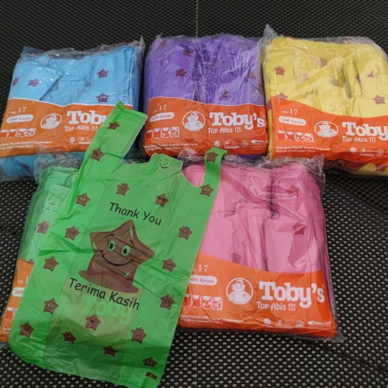 kantong plastik HDPE TOBYs kecil 17 kresek asoy thank you Terima kasih
