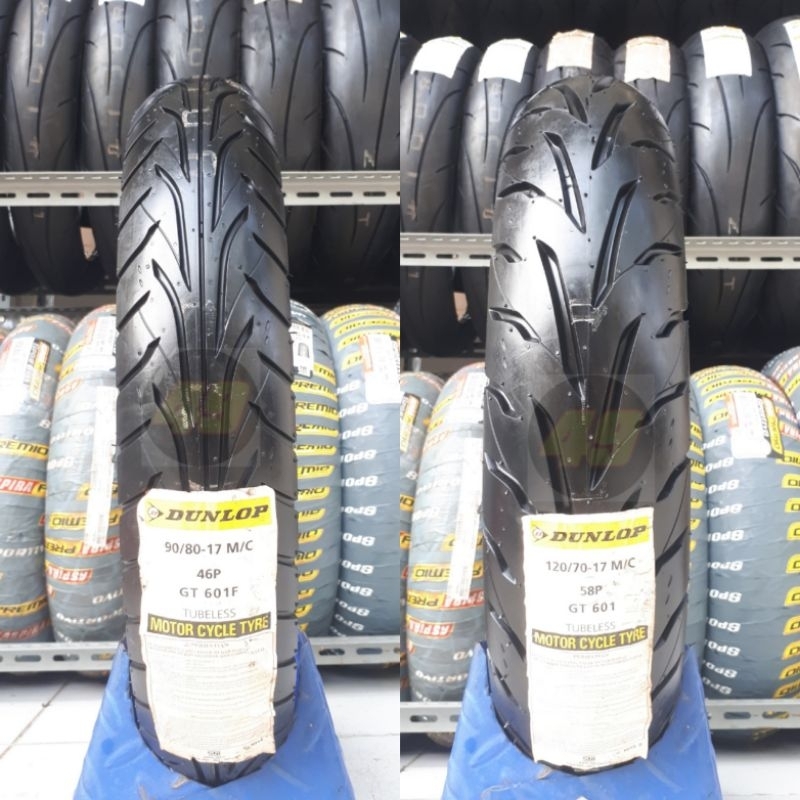 Ban DUNLOP GT601 Arrowmax Paket 90.80.17 dan 120.70.17 Rim 17 Tubeless Ban Harian Motor Vixion Verza