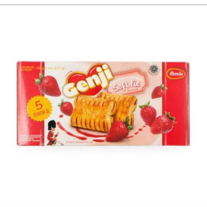 

Monde Genji Soft Pie isi 5 Packs Rasa Strawberi 105g