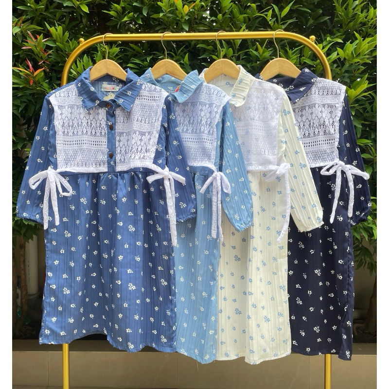 2-8th FAYLA GAMIS VEST DENIM BLUE GAMIS JUBAH DRESS WARNA PUTIH BIRU JEANS