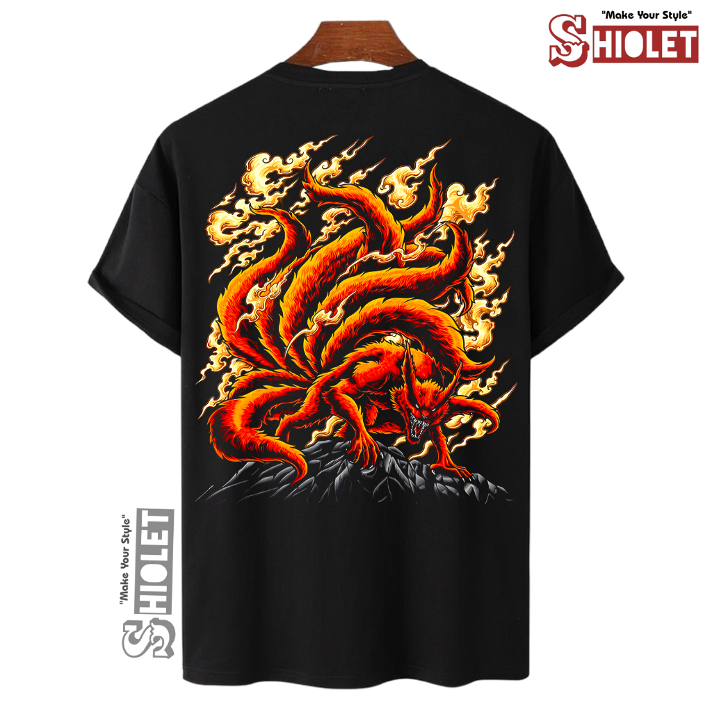Shiolet Kaos Anime Kurama Kyuubi - Naruto Baju Distro Pria Wanita Unisex - T SHIRT Dewasa Premium