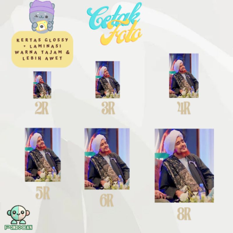 CETAK FOTO FULL COLOUR 2R, 3R, 4R, 5R, 6R, 8R, A4, F4
