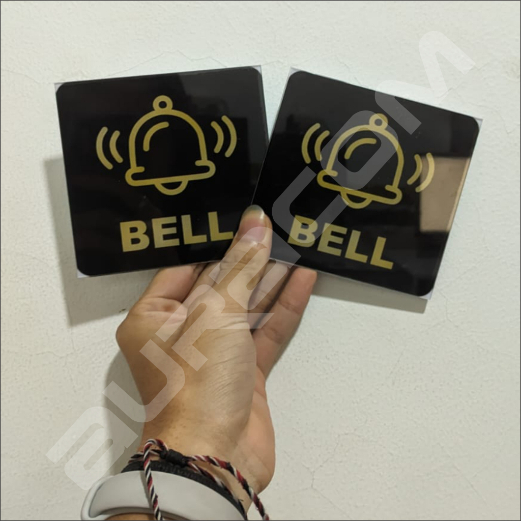 

Sign Akrilik Pintu Tempel - BELL EMAS - Signage Cafe / Rumah / Resto / Bell Meja Bill / Waiter