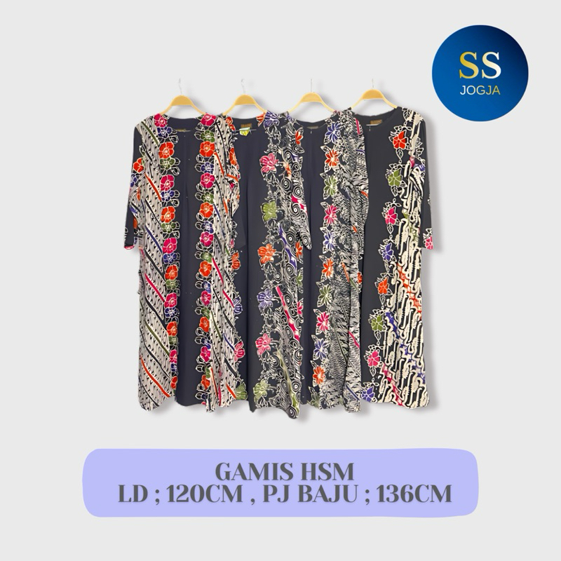 gamis batik merk hsm / gamis jumbo grosir / gamis batik murah jogja