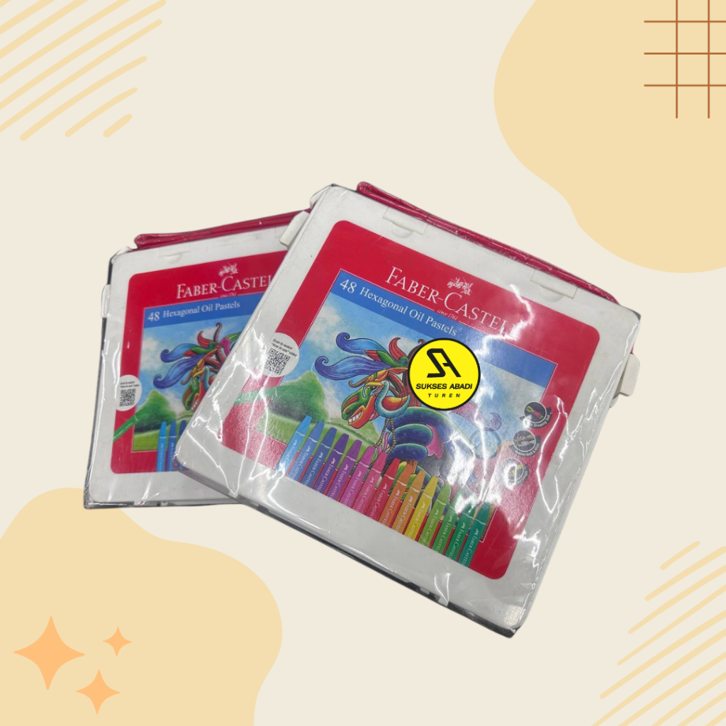 

Crayon / krayon murah malang Faber Castell Hexagonal Oil Pastel Crayon 48 Colours Warna