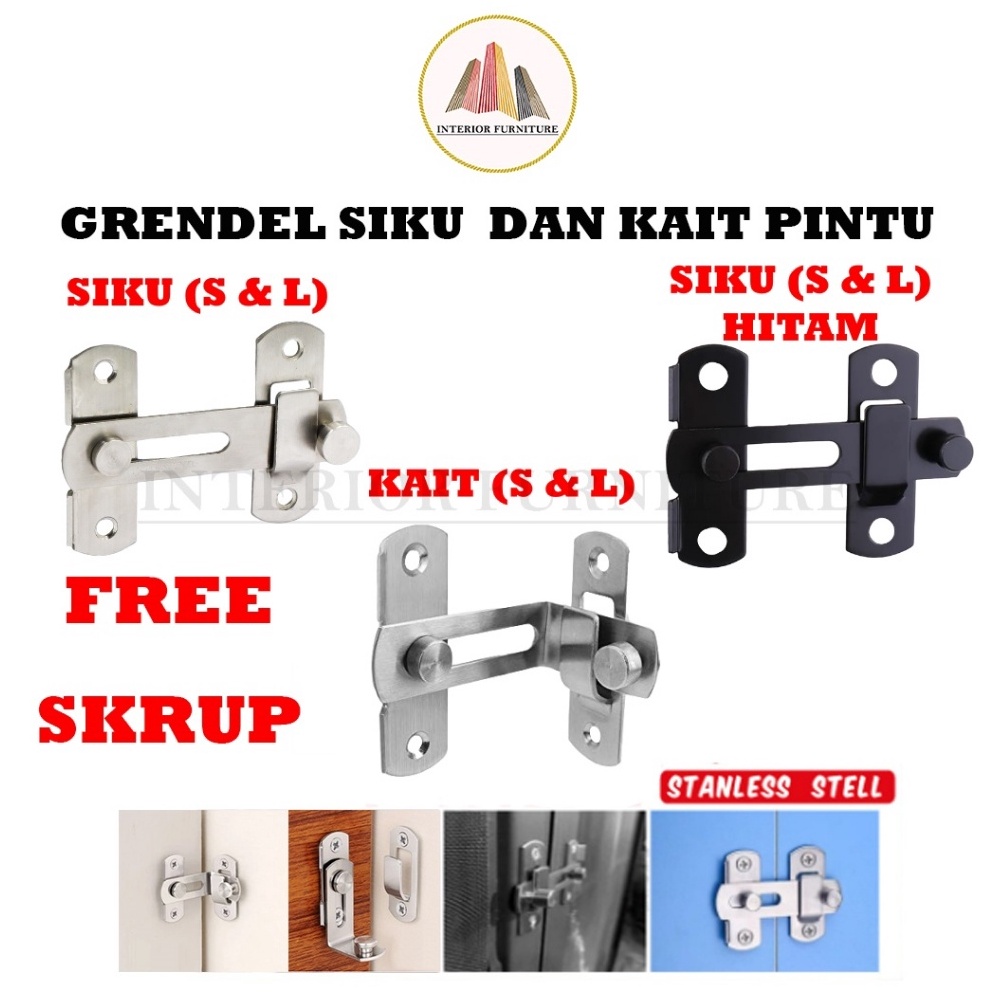 Order Grendel overpal gembok selot gembok pintu Cantolan Kunci Geser Pintu Grendel Kait Pintu SIKUKA